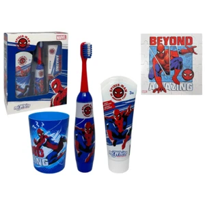 SET ACCESSORI CURA IGIENE ORALE SPIDERMAN MARVEL 4 PEZZI SPAZZOLINO ELETTRICO - Foto 1 di 9