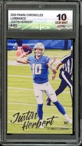 JUSTIN HERBERT RC 2020 PANINI CHRONICLES #203 DGA GRADED GEM MINT 10 - Picture 1 of 2