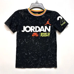 Nike Air Jordan Brand of Flight Boys T-Shirt Youth Size Med Black with Specs - Picture 1 of 7