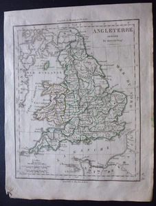 alte bunte Landkarte Jahr 1823 "England" 'chez Tardieu-Denesle - Bild 1 von 3