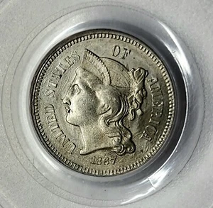 Choice 1867 Three Cent Nickel 3CN PCGS MS64 Great Eye Appeal & Detail High Grade - Picture 1 of 4