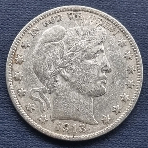 1913 S Barber Half Dollar 50c Better Grade XF Details #54349 Cover