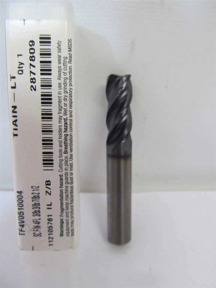 Metal Removal /Widia TF4V0510004, 3/8 x 3/8 x 7/8 x 2 1/2 TiALN Carbide End Mill - Image 1 of 1