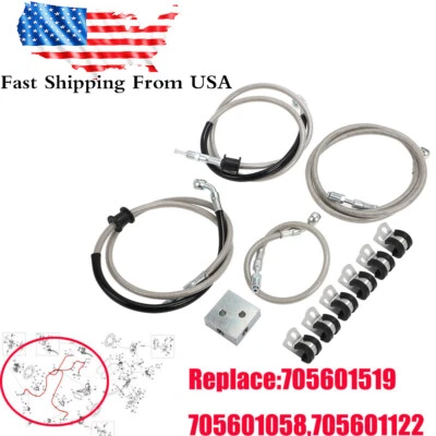 Línea de manguera de freno trenzada delantera 705601519 para Can-Am Outlander Max 650 850 1000 Foto 1 de 4