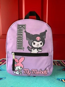 KUROMI & MY MELODY 10 In Zipper Backpack Purple Hello Kitty Sanrio 2023 NWT - Picture 1 of 18