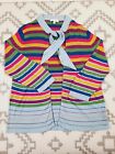 John Smedley Womens Rainbow Open Cardigan Large 100% Cotton Excellent Condition