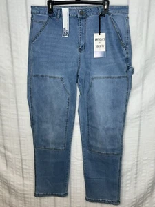 NWT Articles Of Society Painter Double Knee Carpenter Jeans Size 38x30 Light 711 - Picture 1 of 9