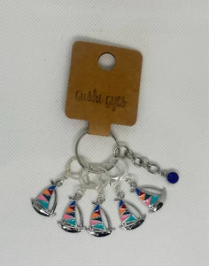 Handmade Stitch Markers Clasp 5 Pcs Knitting Crochet Acrylic Sailing Crafts - Picture 1 of 1