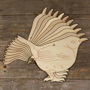 10x Wooden Wren Bird Side On Pearching Craft Shape 3mm Ply British Wildlife - Picture 1 of 4