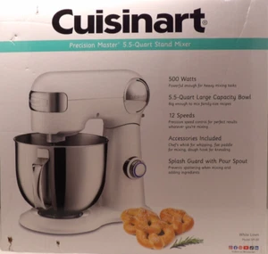Mezclador de pie Cuisinart Precision Master 5,5 cuartos de galón 12 velocidades SM-50 lino blanco - Imagen 1 de 5