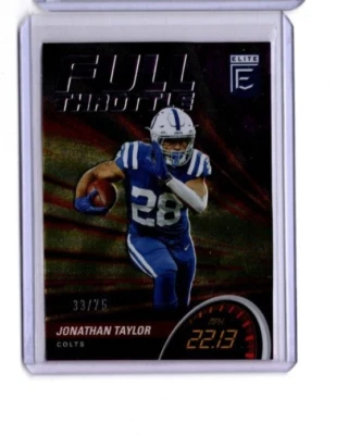 2022 Panini Donruss Elite Full Throttle Purple 33/75 Jonathan Taylor #FT1 - Image 1 of 2