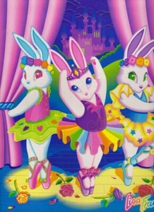 Handgefertigte Lisa Frank Ballerina Hasen Fan Art 7x10 Handwerk Baumwolle Stoff Block - Bild 1 von 1