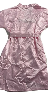 Pink Bridesmaid Rhinestone Satin Robe Small (Store Return/excellent) Belt - Picture 1 of 12