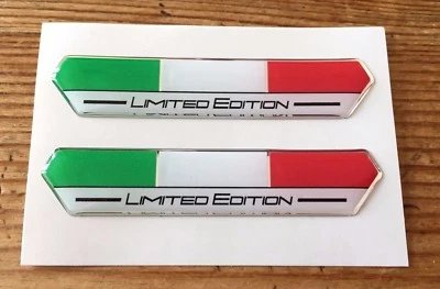 JAKEDESIGNS 2x100mm Adesivi Edizione Limitata Italiana (Bianco) - FINITURA GEL A CUPOLA LUCIDA