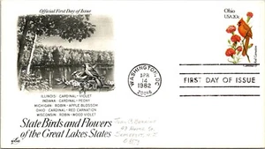 FDC 1982 SC #2002b Artcraft, Cardinal & Red Carnation - DC Cancel - J5318 - Picture 1 of 2