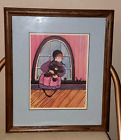 P. Buckley Moss Print Framed Numbered 710/1000. 1986. Girl w/ Teddy Bear, Cats.