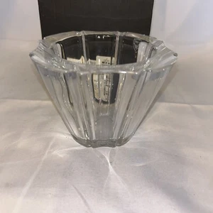 Cuenco Orrefors cristal transparente 4 pulgadas cristal luz del norte votivo Jan Johansson - Imagen 1 de 6