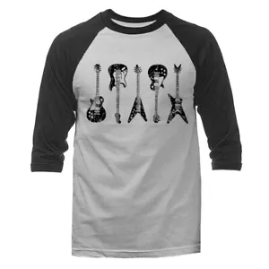 Music Band Guitar Instrument Graphic 3/4 Sleeve Raglan T-shirt - Picture 1 of 10