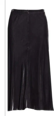 FALDA SESGADA GRANDE $278 NUEVA CON ETIQUETAS EILEEN FISHER TERCIOPELO CARBÓN HASTA LA PANTORRILLA Foto 1 de 4