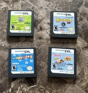 Lot of 4 Nintendo DS Games - Barbie Horse Riding Camp Hamsterz Life Zhu Zhu Pets - Picture 1 of 2