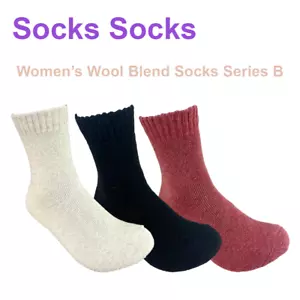 6 Pairs Women Lady' Woollen Wool Blend Socks Winter Warm Thermal Socks Size 6-11 - Bild 1 von 2