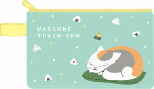 Natsume's Book Of Friends Yuujinchou Flat Pouch w/Handle Onigiri Nyanko Sensei - Picture 1 of 8