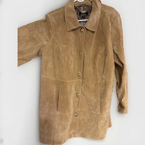 Vintage Dennis Basso Women’s Suede Turn Lock Closure Jacket 2X Tan - Picture 1 of 8