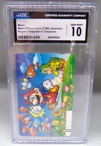 Japanese CGC 10 Super MARIO WORLD BROS promo PHONE CARD Nintendo NES Grail Japan - Imagen 1 de 3