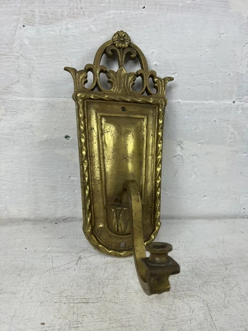 Antique Art Deco Federal Shield Back Wall Sconce Ornate Victorian Brass Lot 20 Cover
