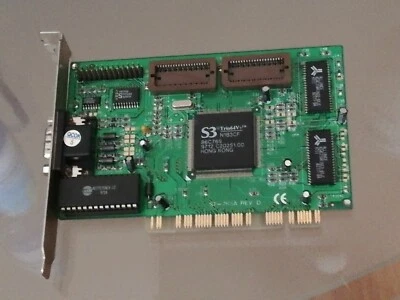S3 Trio64V+ N1B3CF /86C765/ ST-765A Rev.D 1MB VGA Card-PCI Slot.WORKS. - Image 1 of 4
