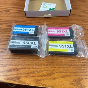 Paquete de 4 cartuchos de tinta 950XL 951XL BCMY + chip para HP Officejet Pro 8610 8600 Plus - Imagen 1 de 3