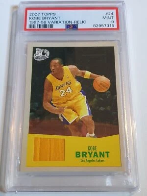 2007 Topps Kobe Bryant #PATCH Game Worn Jersey - PSA 9 (POP 12) — 第 1/3 张图片