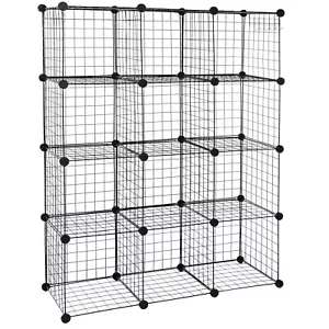 Organizer cubo filo 12 cubi scaffali fili scaffali fili scaffale libreria modulare - Foto 1 di 17