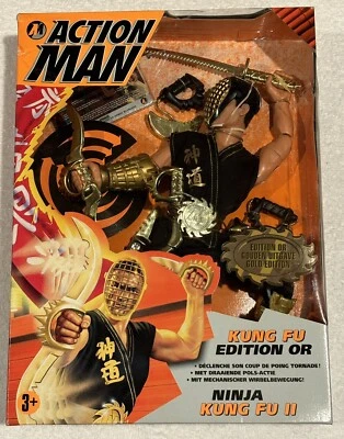 Action Man GOLD KUNG FU Ninja 1996 孩之宝未使用 MISB 限量版 — 第 1/2 张图片
