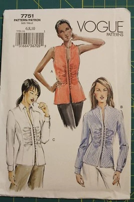 Vogue Pattern #2611 Size 8-10-12 Misses Top /Blouse Semi-fitting, multi neckline - Image 1 of 2