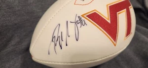 RYAN WILLIAMS VIRGINIA TECH HOKIES SIGNED LOGO FOOTBALL W/COA - Picture 1 of 6