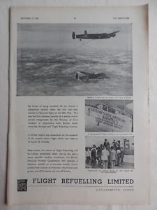 9/1947 PUB FLIGHT REFUELLING BSAA AIRWAYS BERMUDA LANCASTRIAN ORIGINAL AD - Imagen 1 de 1