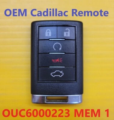 Cadillac OEM 5 Button Keyless Remote Fob OUC6000223 20998255 Trunk Memory 1 - Image 1 of 4