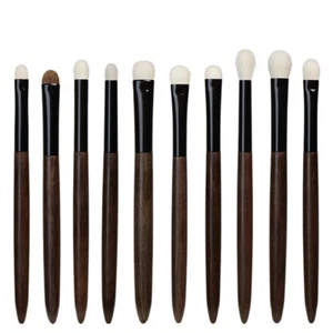 10pcs Eye Brushes Kit Soft Saikoho Goat Hair Pro Hand Crafted Makeup Brushes Set - Picture 1 of 7
