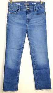 DL1961 Mara Straight Leg Mid Rise Instasculpt Ankle Blue Denim Jeans Size 28 - Picture 1 of 7