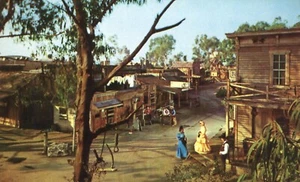 Knotts Berry Farm Main Street Ghost Town California Aerial View 1956 Postcard - Picture 1 of 2