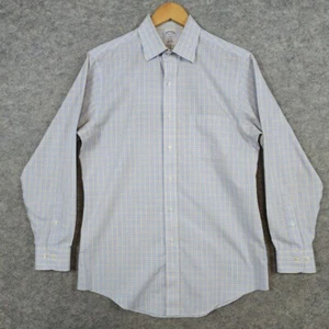 Brooks Brothers 1818 Regent Herrenhemd Größe M 15-2/3 blau & gelb kariert - Bild 1 von 9