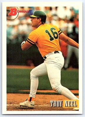 1993 Bowman Troy Neel Rookie Oakland Athletics #541 - Image 1 of 2