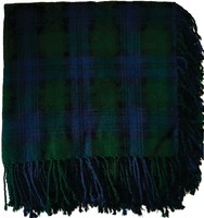 Scottish Modern Robertson Red Tartan 48/" x 48/" Purled /& Fringed Kilt Fly plaids