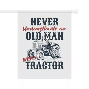 Old man with a tractor Garden & House Banner - Picture 1 of 11