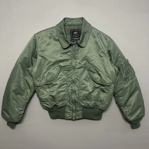 Alpha Industries Inc. Military Jacket Womens Sz L Large Quilted Green - Picture 1 of 14