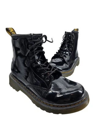 Botas Dr. Martens 1460 J charol negro talla 2 EE. UU. jóvenes Foto 1 de 4