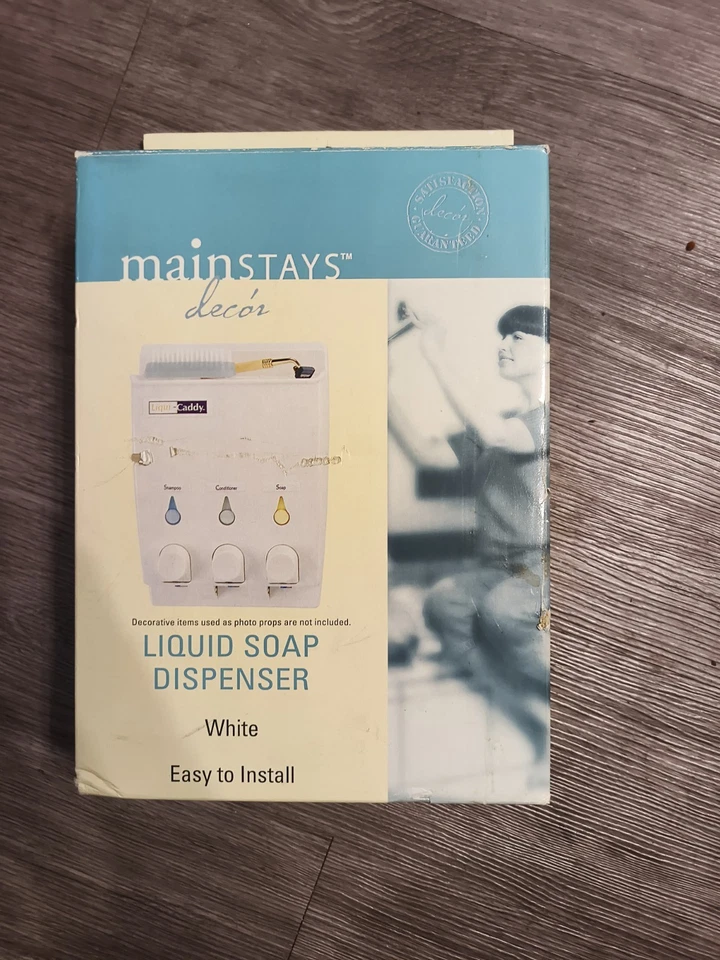 Liquicaddy montado en la pared Mainstays - Dispensador de jabón de 3 cámaras Foto 1 de 4