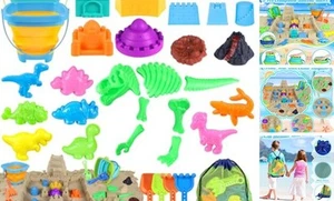 Beach Toys, 34Pcs Dinosaur Sand Toys Set for Kids Toddlers, Sandbox Toys with - Picture 1 of 7