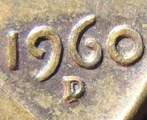1960 D RPM D/D LINCOLN CENT PENNY COIN BN UNC - Picture 1 of 3